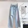 BALENCIAGA Print Wide Leg Jeans
