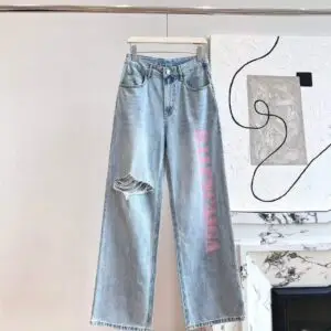 BALENCIAGA Print Wide Leg Jeans