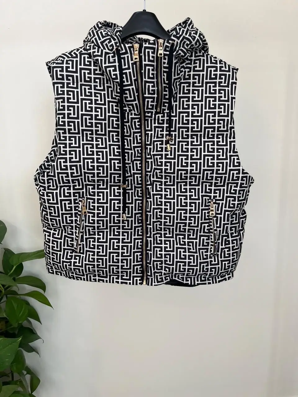 BALMAIN Monogram Quilted Vest Jacket BALMAIN Monogram Quilted Vest Jacket