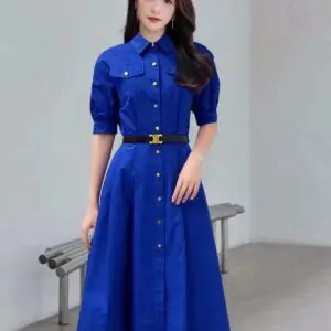 CELINE Belted Pocket Long Frock