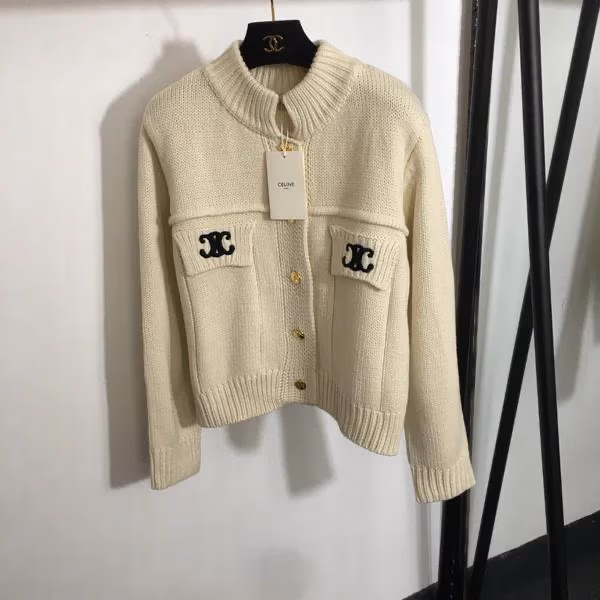 CELINE Triomphe Logo Cashmere Cardigan CELINE Triomphe Logo Cashmere Cardigan