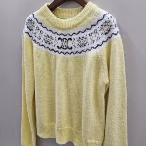 Celine Triomphe Fair Isle Wool Crewneck Sweater