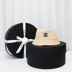 CHANEL Black Tweed Bucket Hat