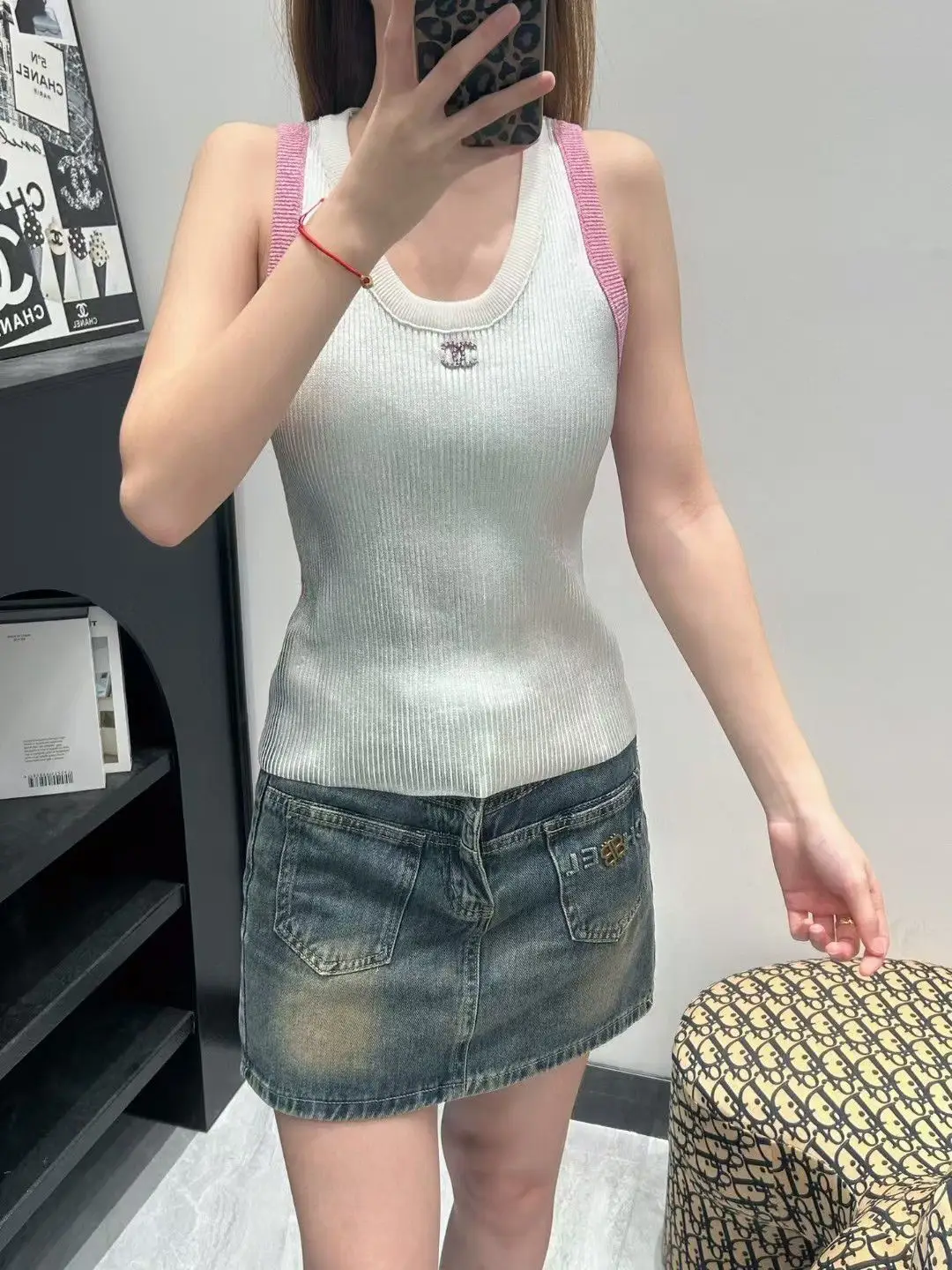 CHANEL Ribbed Knit Tank Top CHANEL Ribbed Knit Tank Top