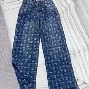 CHANEL CC Logo Print Pants