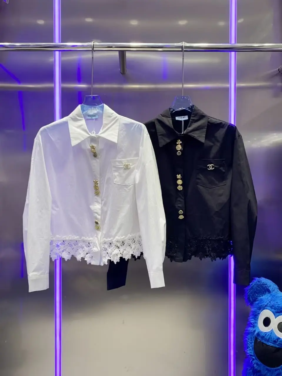 CHANEL White Lace Shirt for Women CHANEL White Lace Shirt for Women