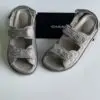 Chanel Dad Sandals Black Patent Leather