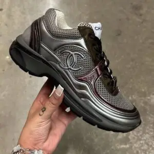 CHANEL Taupe & Charcoal Sneakers