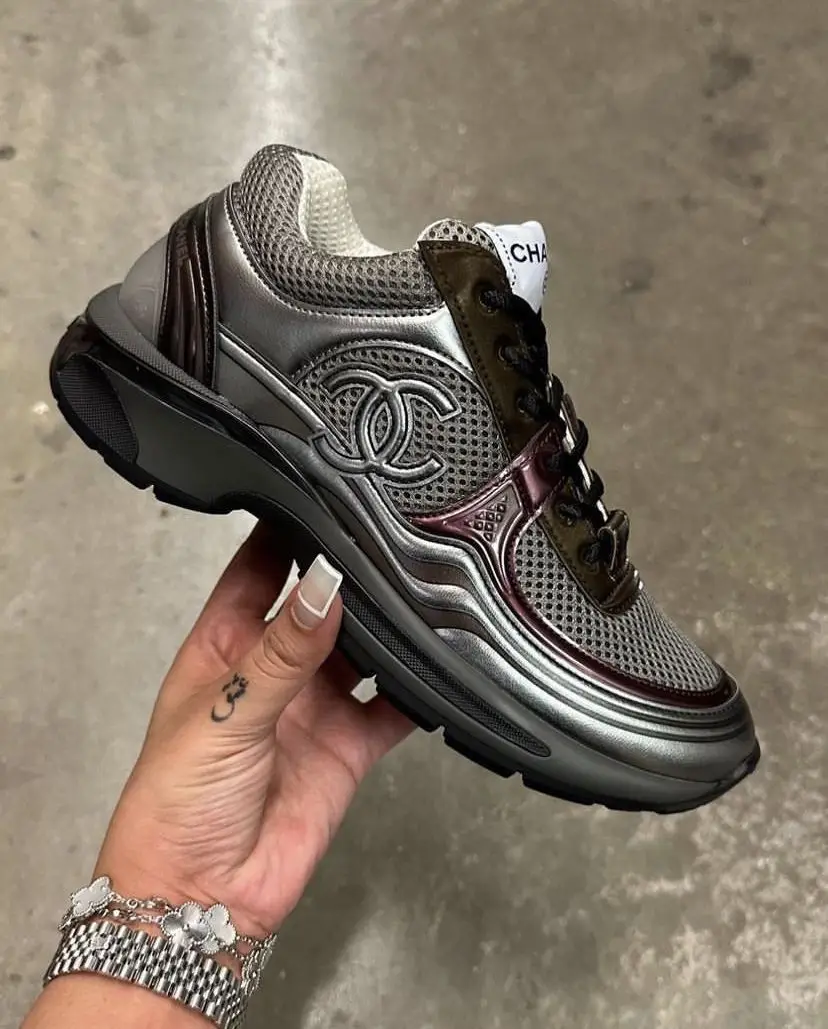 CHANEL Taupe & Charcoal Sneakers CHANEL Taupe & Charcoal Sneakers