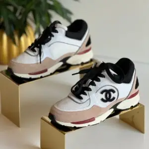 CHANEL Suede & Mesh CC Logo Sneakers