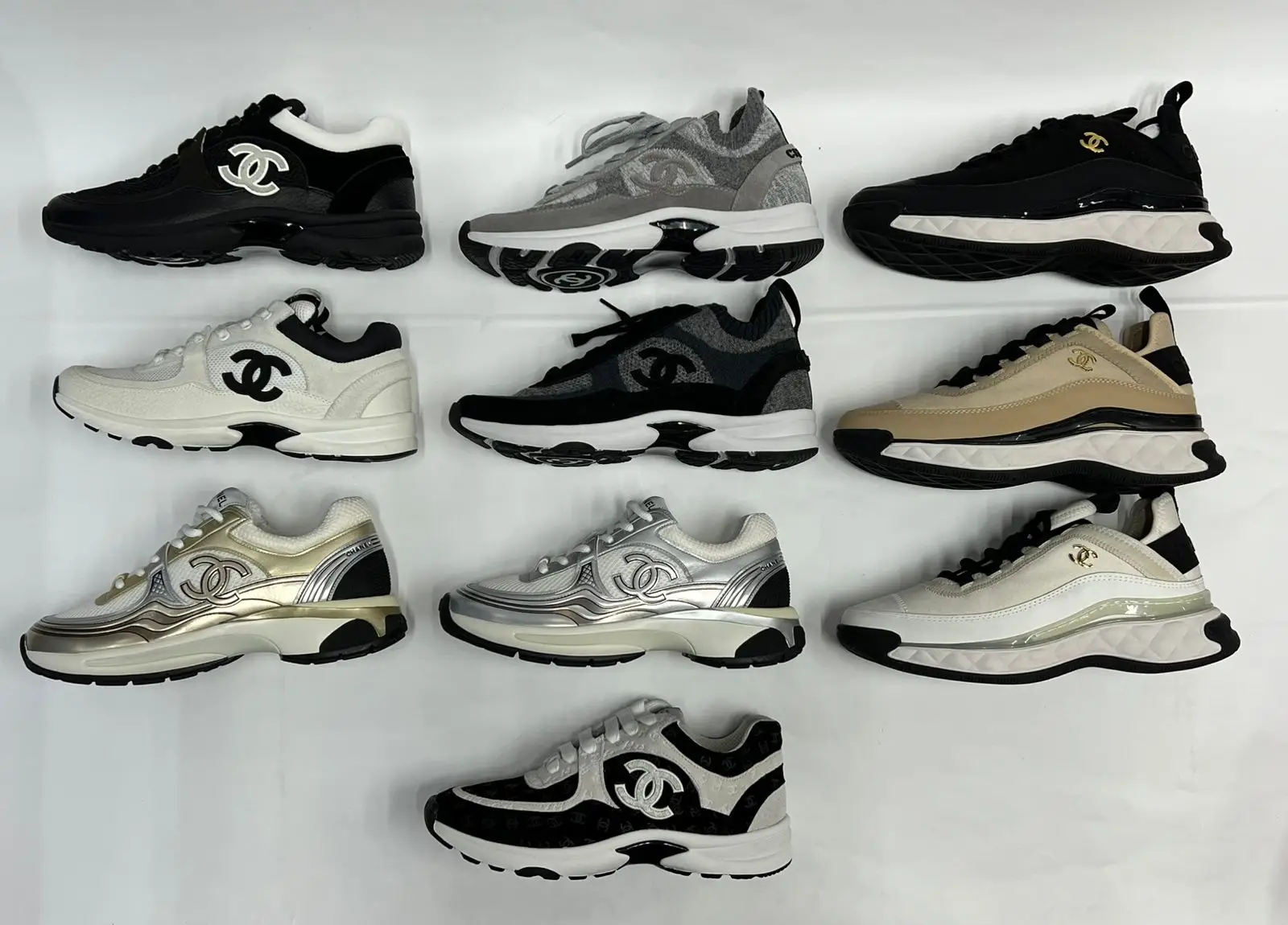 CHANEL CC Logo Trainer Sneakers CHANEL CC Logo Trainer Sneakers