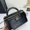 CHANEL Genuine Leather Cosmetic Bag