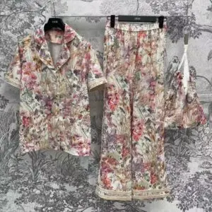 DIOR Printed Shirt & Flared Pants Set