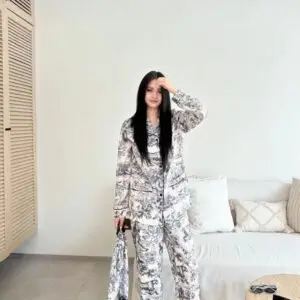 DIOR Vintage Forest Print Silk Set