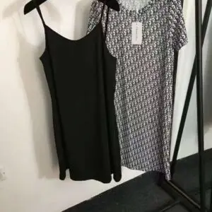 DIOR Printed Lace-Trim Slip Dress