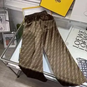 FENDI Monogram FF Silk Pants