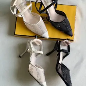 FENDI Colibri Micromesh Slingback Heels