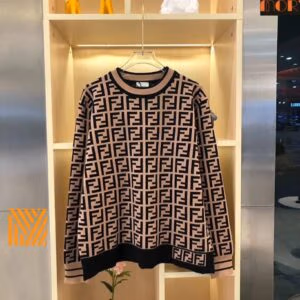 FENDI Zucca Pattern Round Neck Sweater