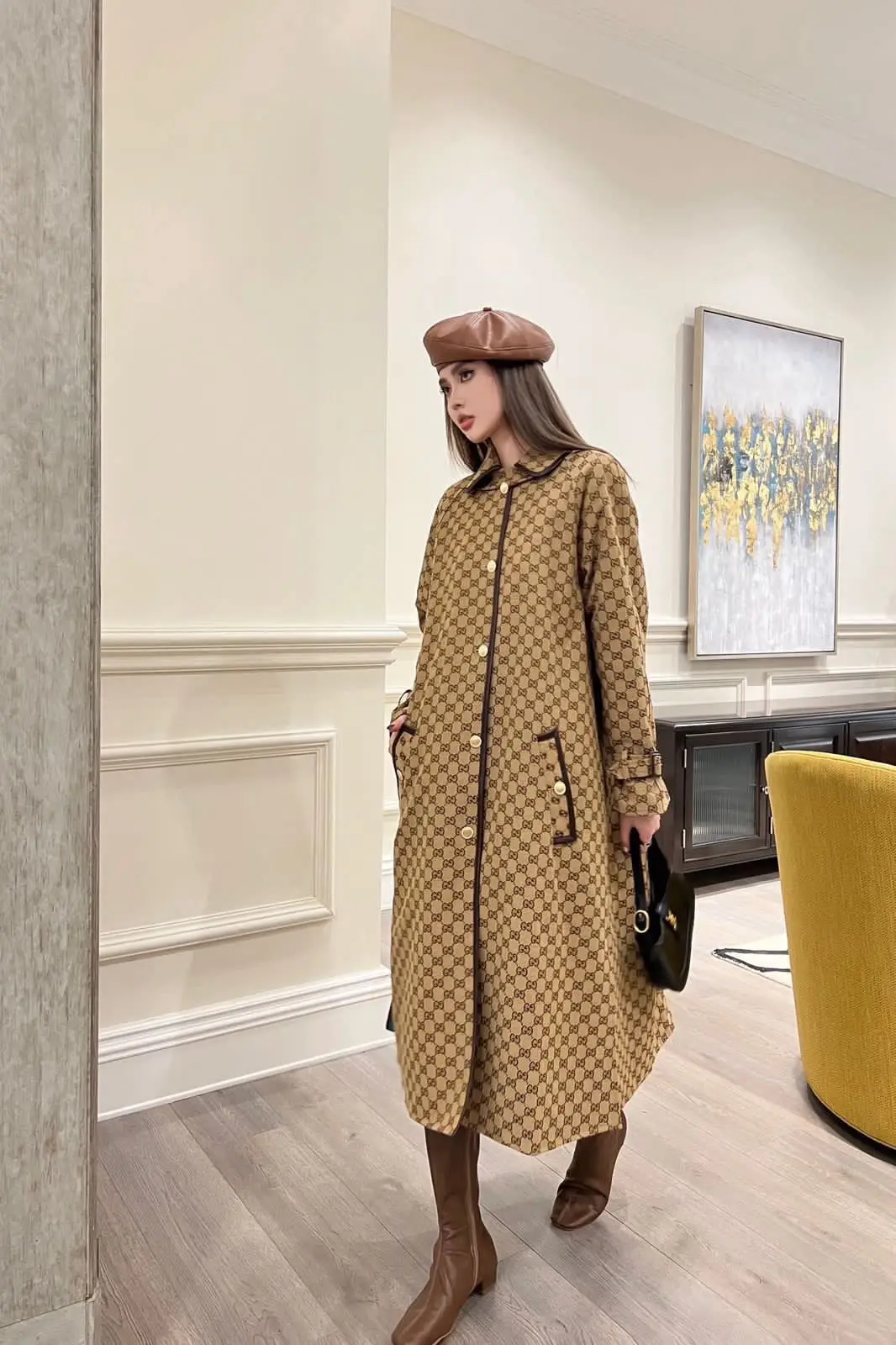 GUCCI Tartan Wool Blend Coat GUCCI Tartan Wool Blend Coat