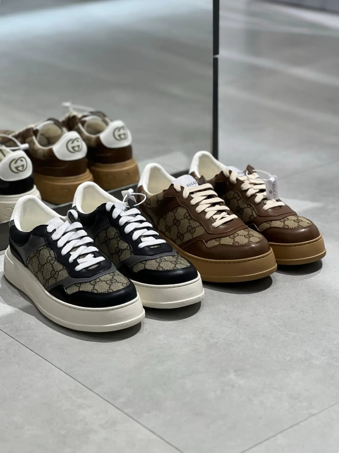 GUCCI GG Supreme Panelled Sneakers GUCCI GG Supreme Panelled Sneakers