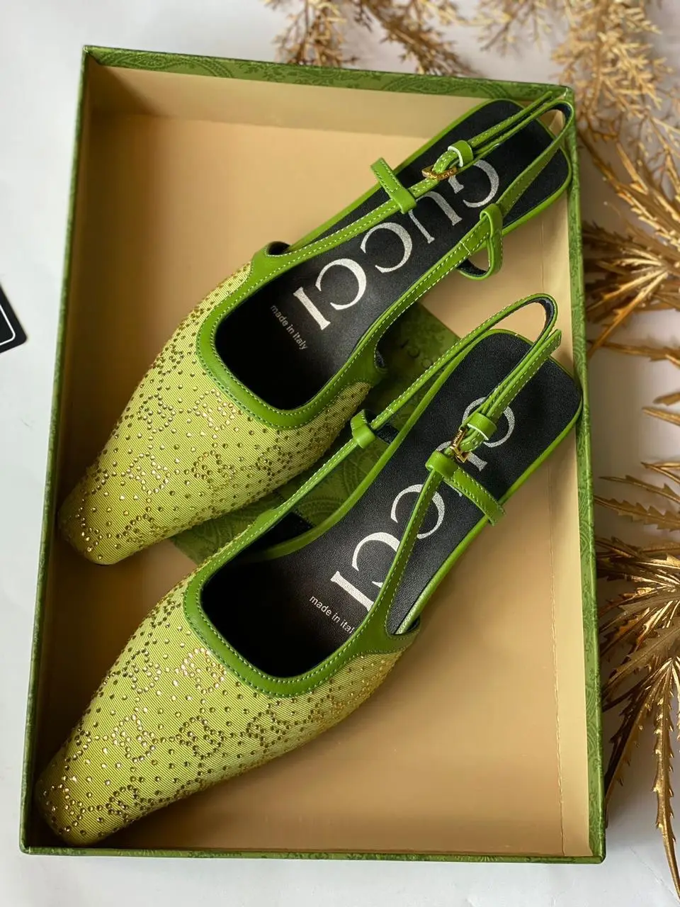 GUCCI Crystal Embellished Slingback Pump GUCCI Crystal Embellished Slingback Pump