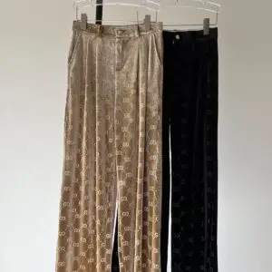GUCCI Velvet Flower Hollow Trousers