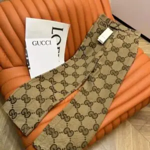 Gucci Brown Canvas Double-Breasted Blazer