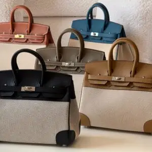 HERMES Canvas Platinum Bag