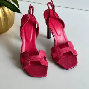 HERMES Ella Lizard Leather Sandals