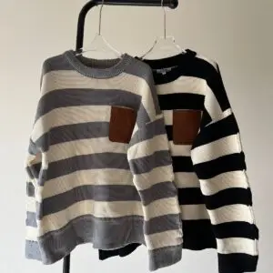 LOEWE Atticus Striped Pocket Sweatshirt | Luxury Cotton Crewneck