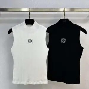 LOEWE Anagram Embroidered High-Neck Tank Top