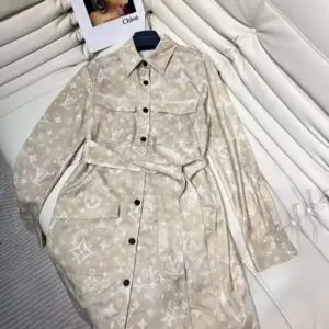 Louis Vuitton Laser Cut Lambskin Leather Dress