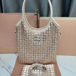 MIU MIU Genuine Leather Crossbody Tote Bag
