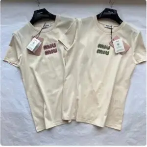 MIU MIU Embroidered Logo T-Shirt