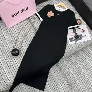 MIU MIU Short Sleeve Bodycon Dress