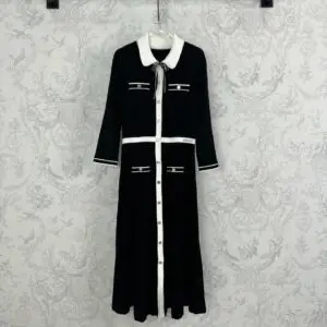 MIU MIU Maje Pleated Button Front Knit Dress