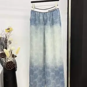 MIU MIU Jacquard Wide Leg Pants for Women