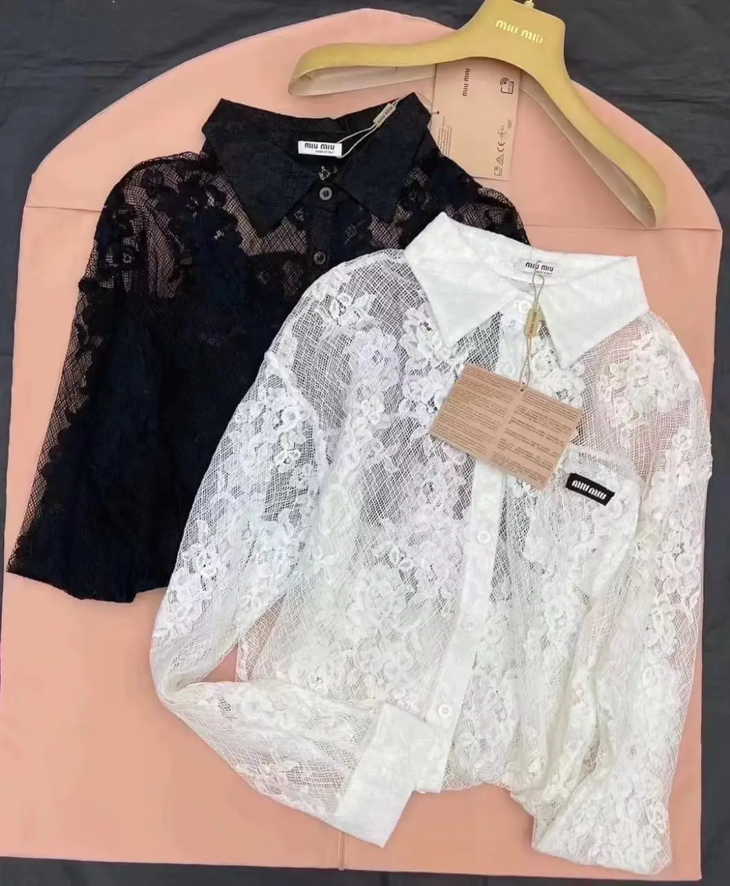 MIU MIU Lace Trendy Shirt for Women MIU MIU Lace Trendy Shirt for Women