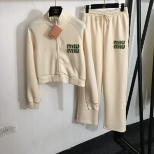 MIU MIU Logo-Print Cotton Track Pants
