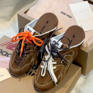 MIU MIU Balancer x Faded Suede Mules