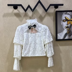 MIU MIU Lace Bottom Shirt