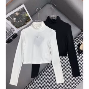 PRADA x Tommy Hilfiger Cropped Mock Collar Shirt