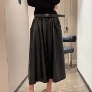 PRADA Pleated Skirt with Belt