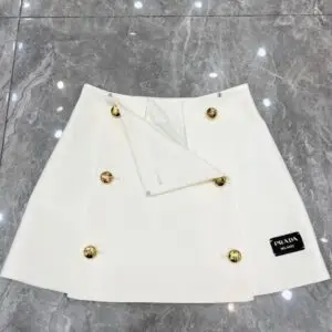 BALMAIN Pleated Cotton Canvas Miniskirt