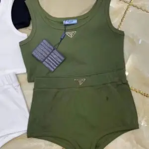 PRADA Crop Top & Shorts Set