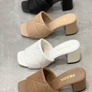 PRADA Quilted Nappa Leather Heeled Sandals