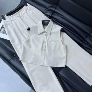 PRADA Cropped Vest & Pants Set
