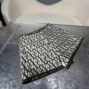 VALENTINO Leather High Waist V-Neck Printed Shorts For Women