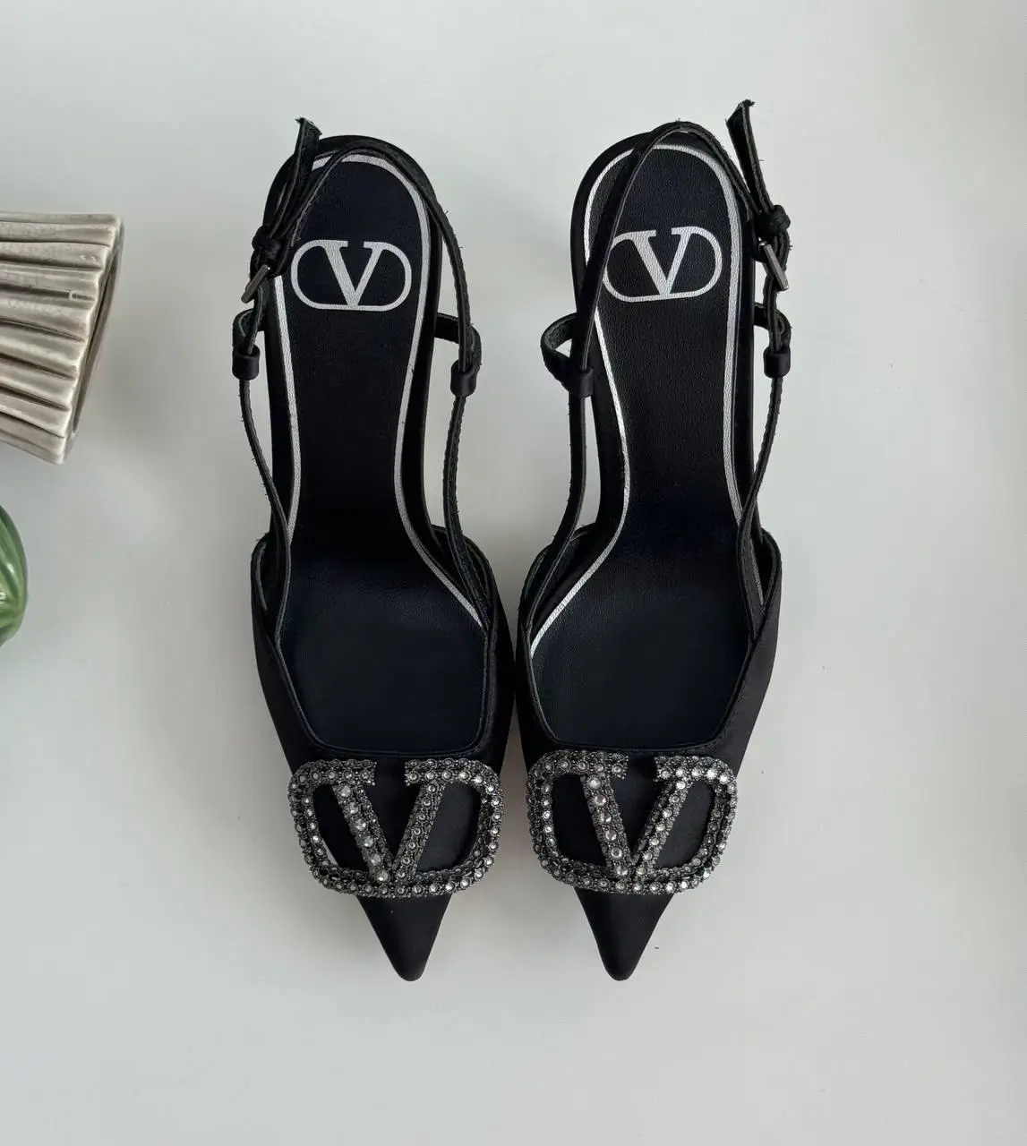VALENTINO VLogo Stud Slingback Kitten Heels VALENTINO VLogo Stud Slingback Kitten Heels