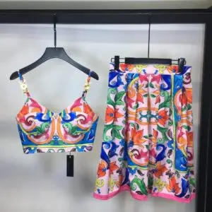 VERSACE Summer Baroque Print Two-Piece Set